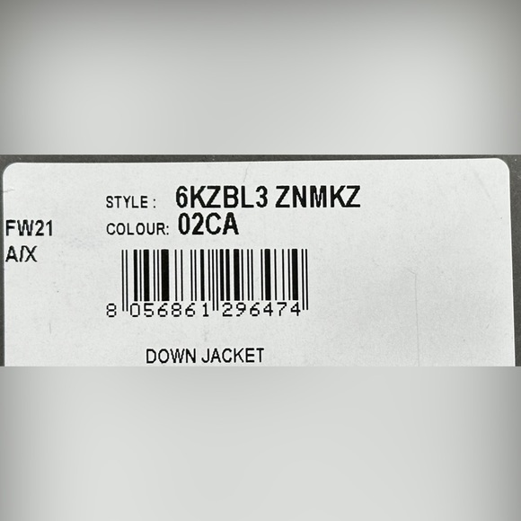 Armani Exchange Puffer Jacket Green Black Reversible 6KZBL3A ZNMKZ 02CA - Picture 12 of 16